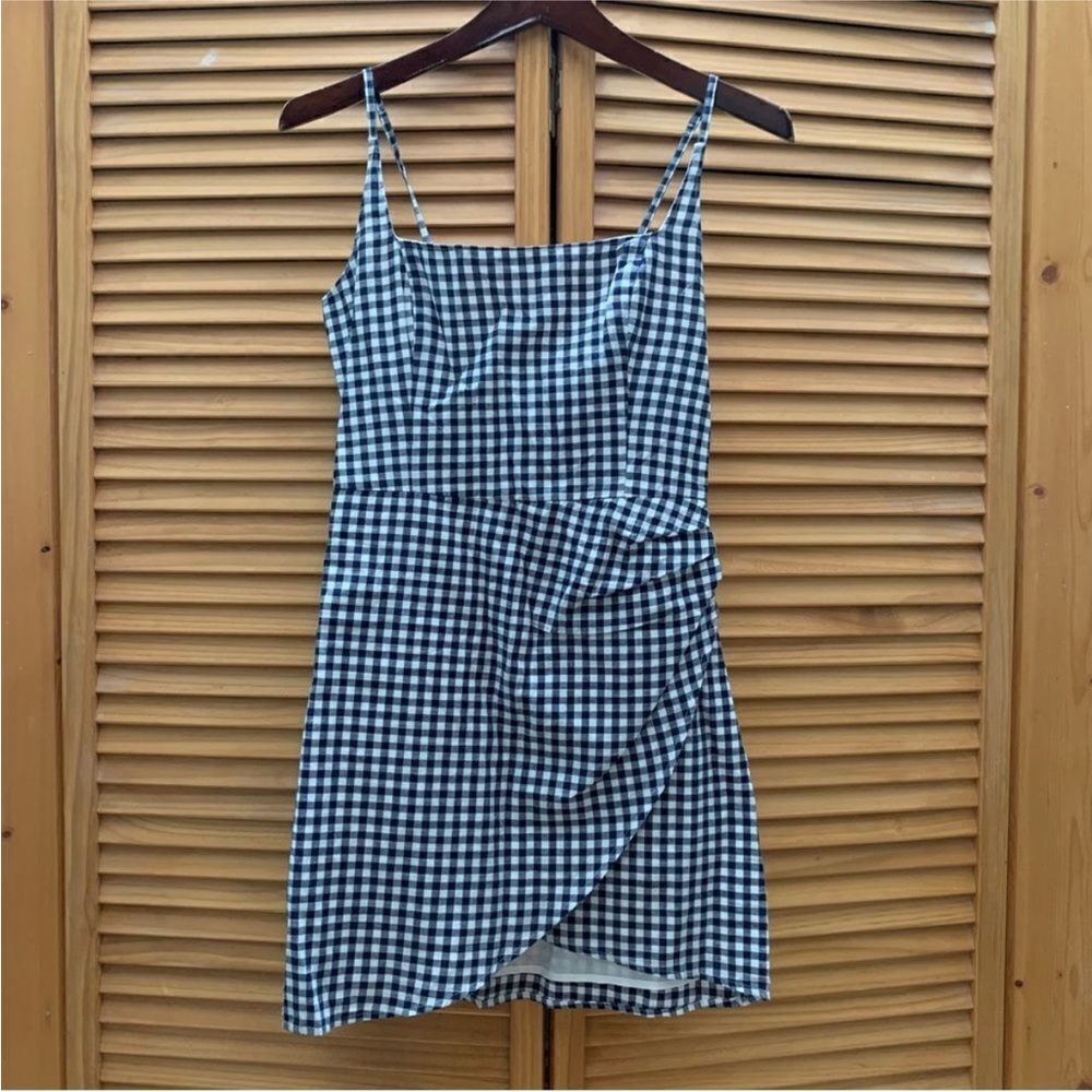 Abercrombie & Fitch Navy and White Gingham Mini Dress - Picture 3 of 6